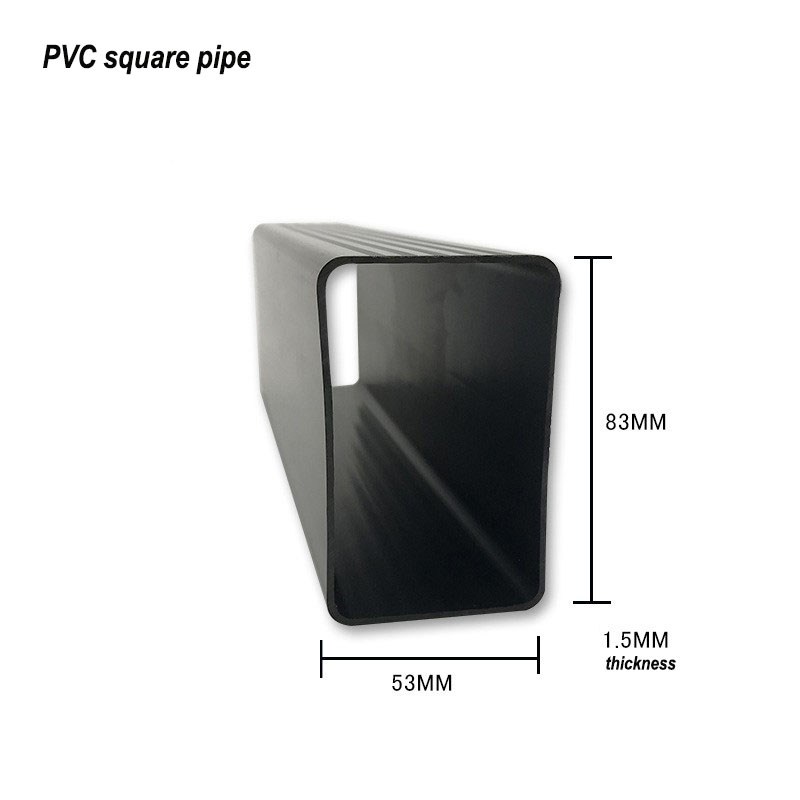 Tube carré creux PVC Tube en plastique rectangulaire Tube de tuyau carré PVC Profils d\'extrusion
