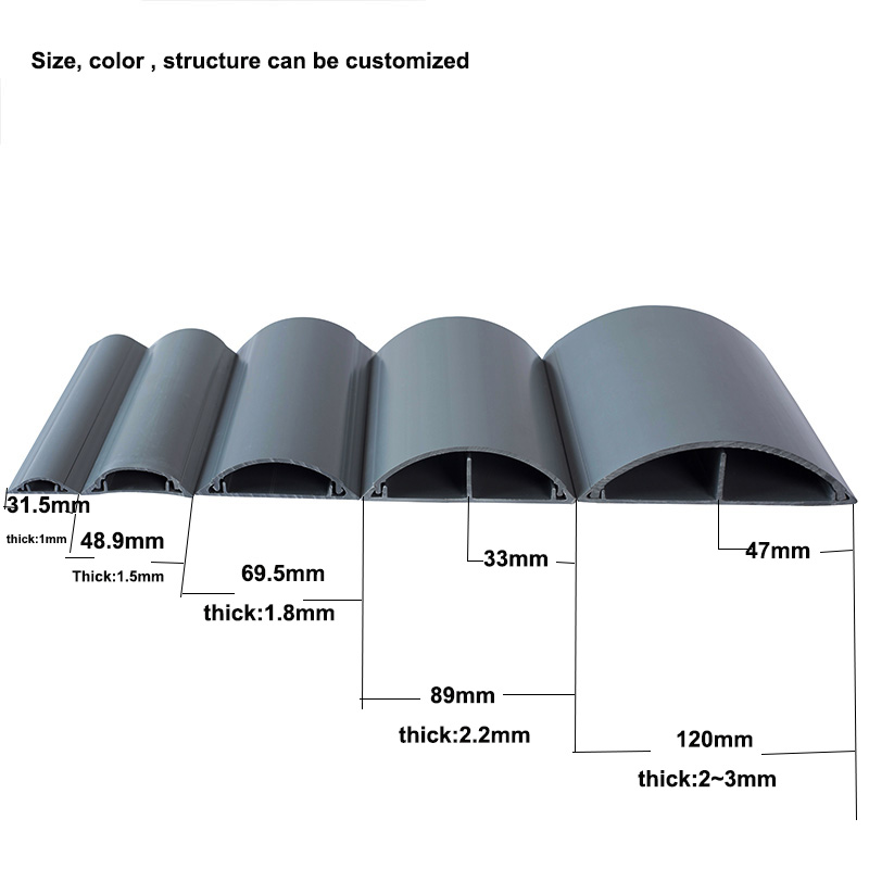 Profilé de goulotte en PVC rigide arc semi-circulaire couvercle de fil de terre cache-câble blindage de protection de fil de sol goulotte